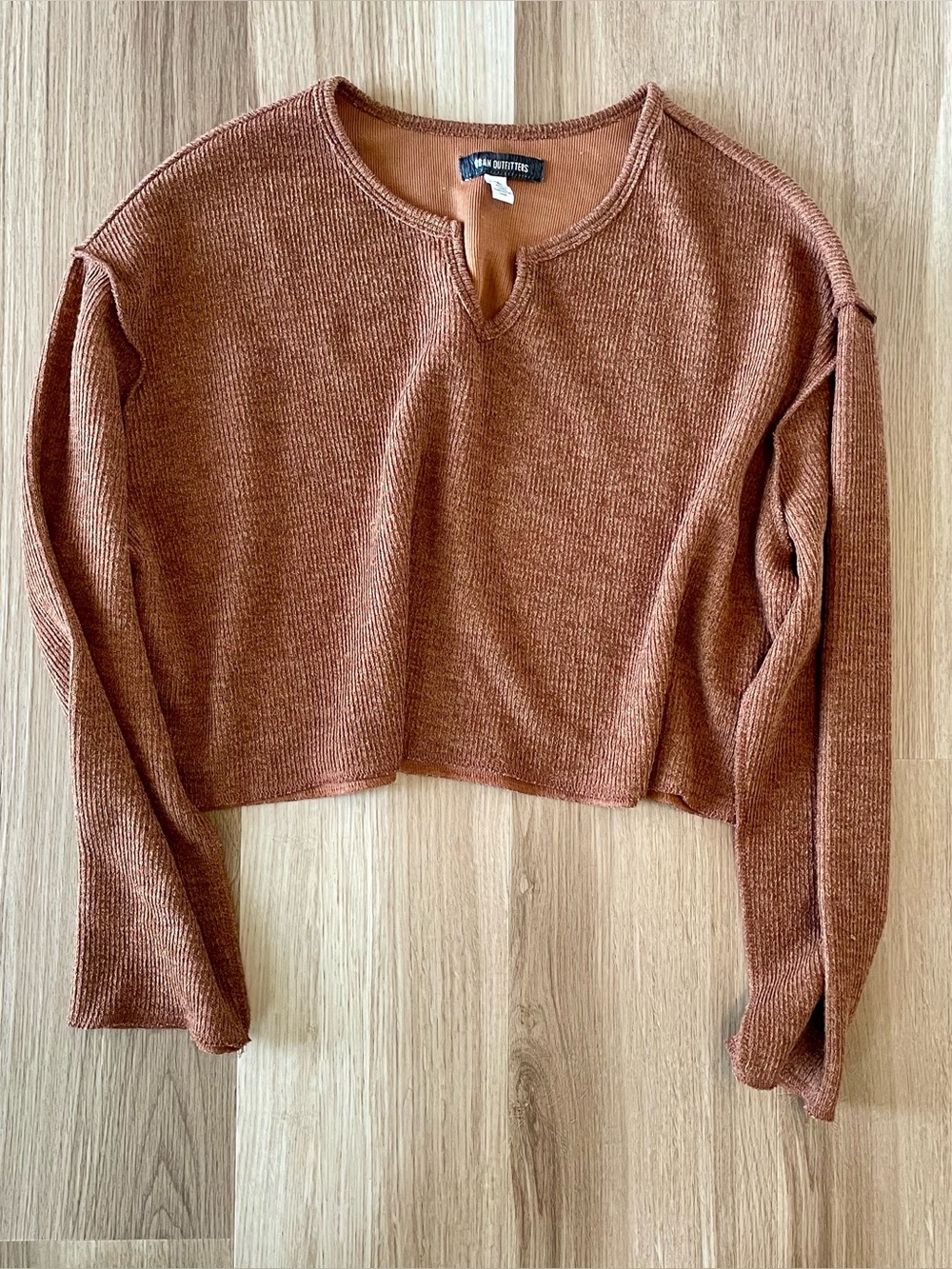 Urban Outfitters Women’s M Brown Copped Ribbed Sweater Goblincore Fairy Grunge